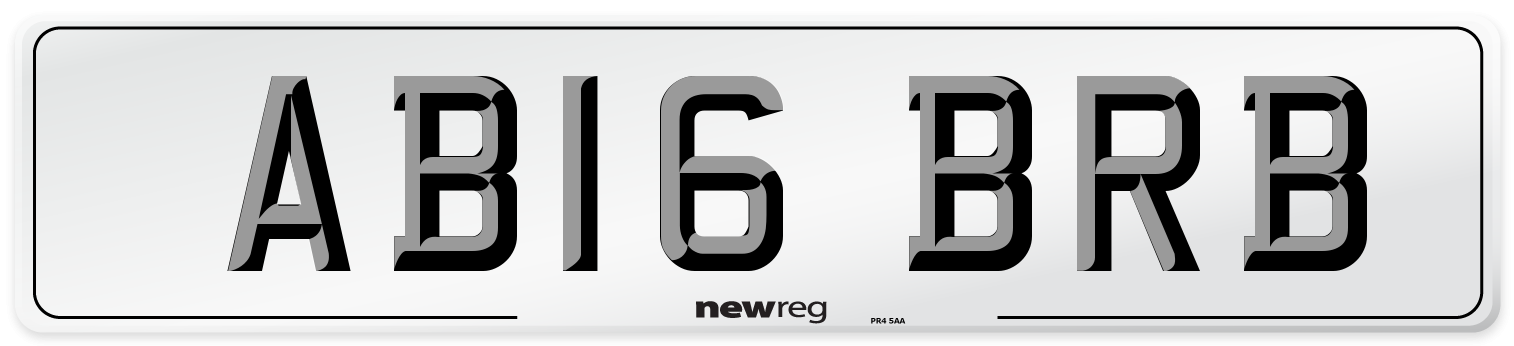 AB16 BRB Number Plate from New Reg
